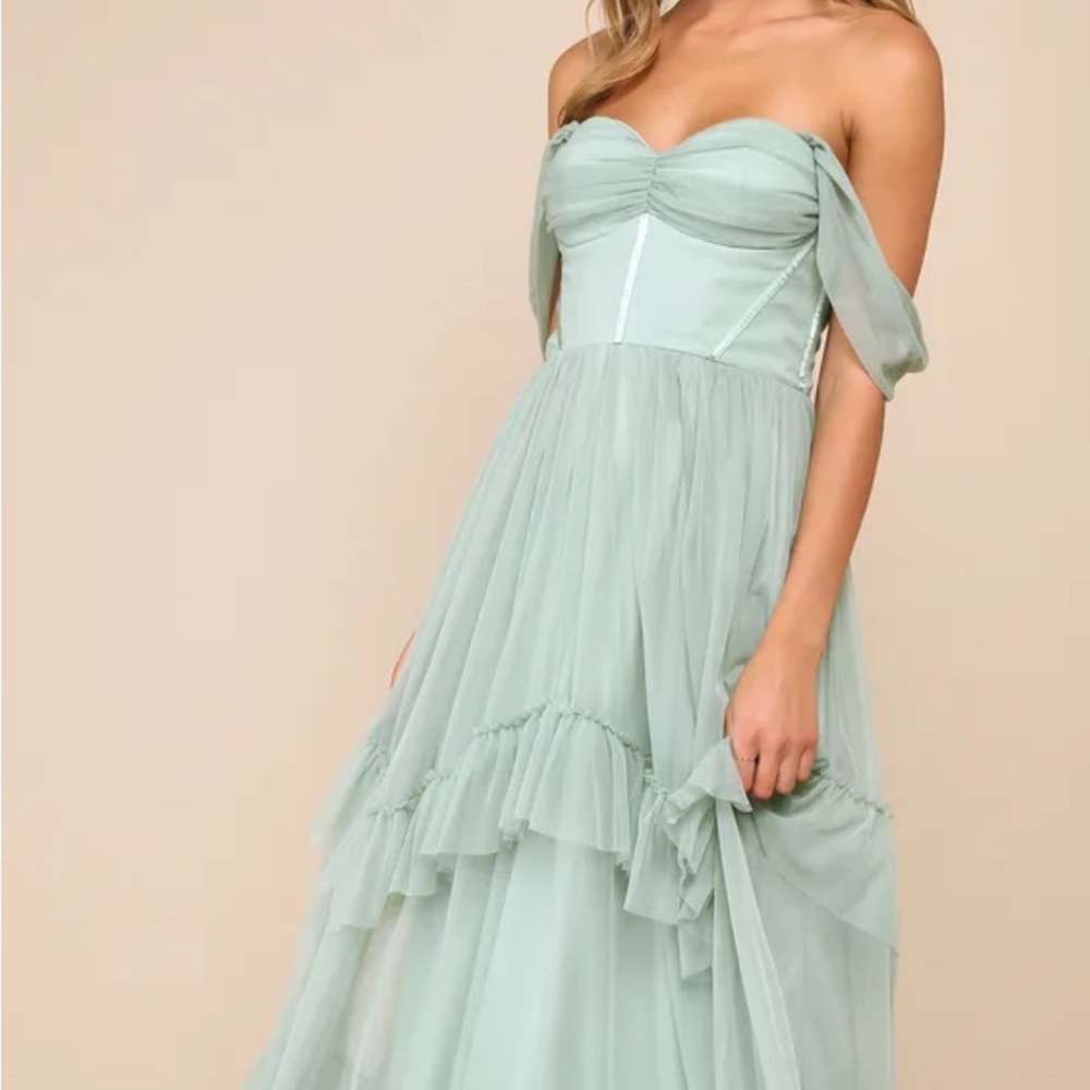 Lulu's Strapless Coral Dress - Picture 6 of 6